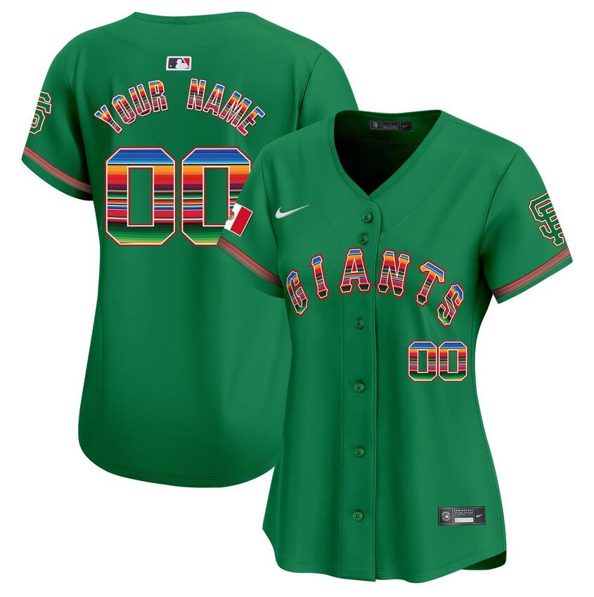 Women's San Francisco Giants ACTIVE PLAYER Custom Green Mexico Vapor Premier Limited Stitched Jersey(Run Small)